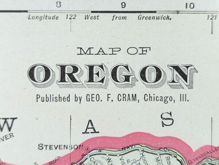 Vintage 1903 OREGON Map 22