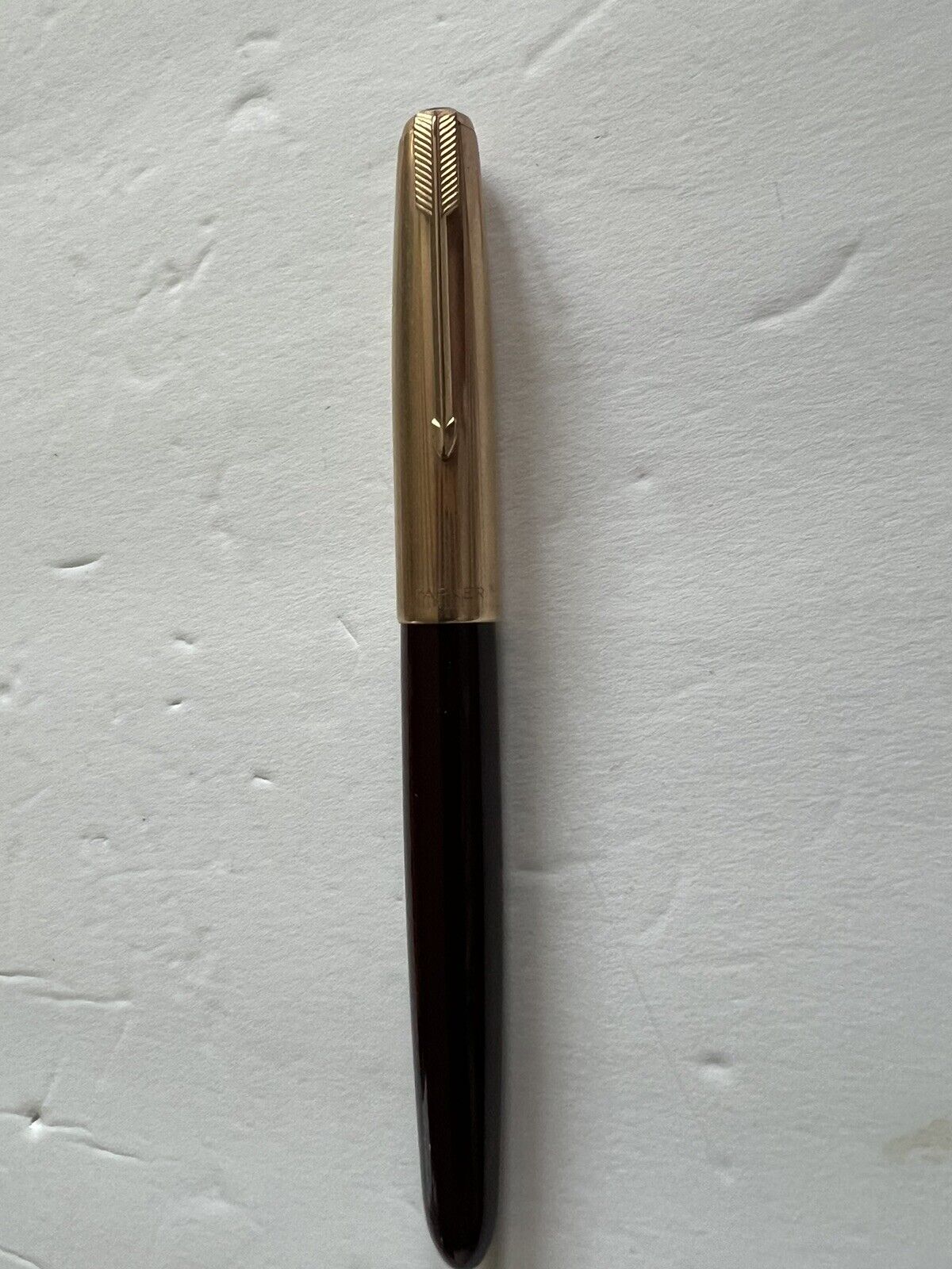 Vintage Parker 51 Black Fountain Pen USA 1/10 12k Gold Filled Cap