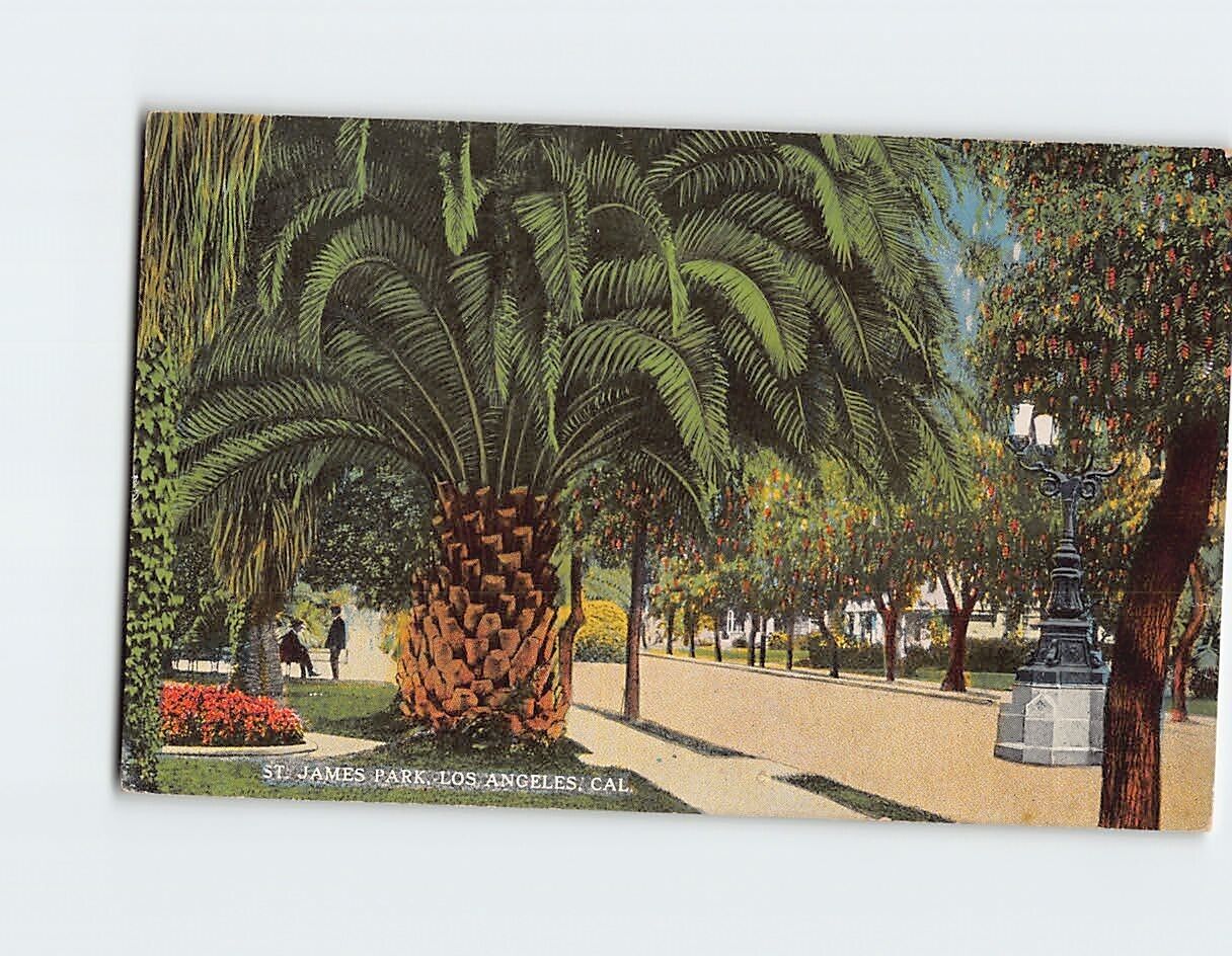 Postcard St. James Park Los Angeles California USA