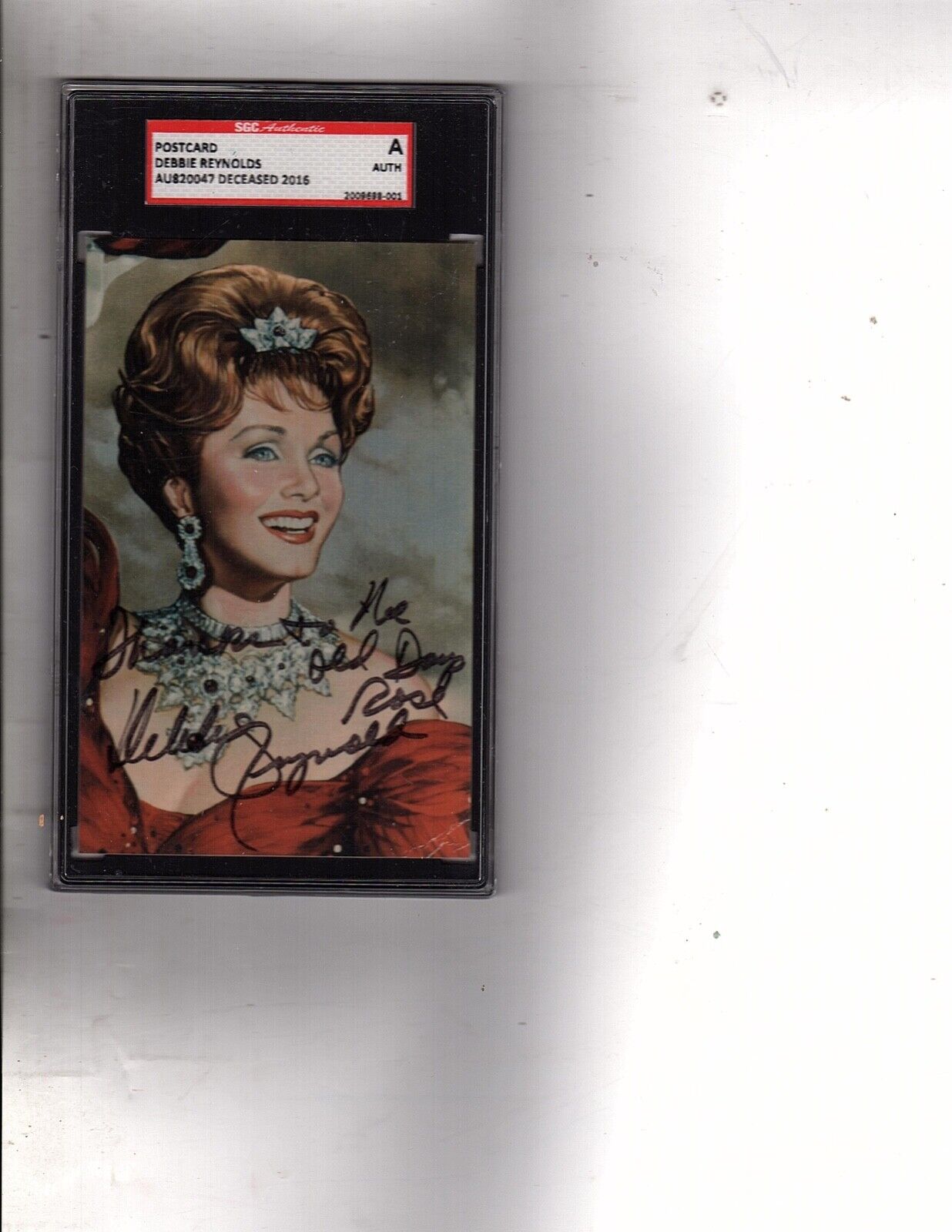 DEBBIE REYNOLDS HAND SIGNED post card Authenticated AU920047  SGC authentic (bb8