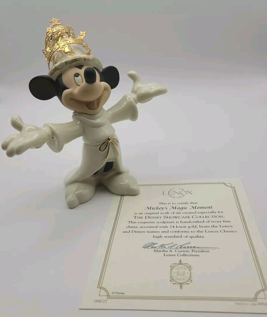 Disney Lenox Mickey\'s Magical Moment Figurine 24kt Gold Accents Mickey Mouse NIB
