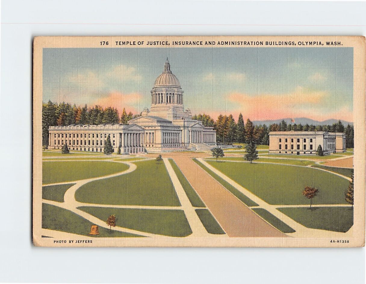 Postcard Temple of Justice Insurance Administration Building Olympia Washington