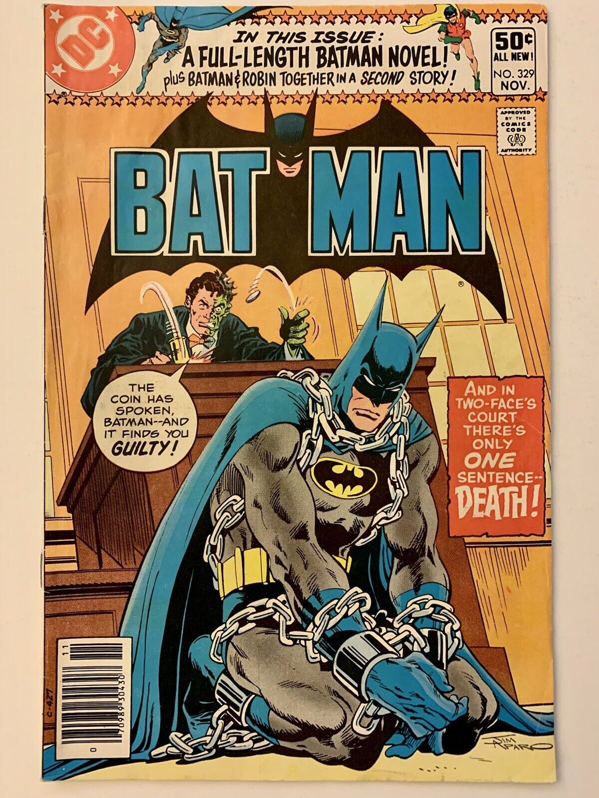 Batman #329 (1980) vs Two-Face (VF+/8.5) DC -Rare Newsstand -Key -VINTAGE