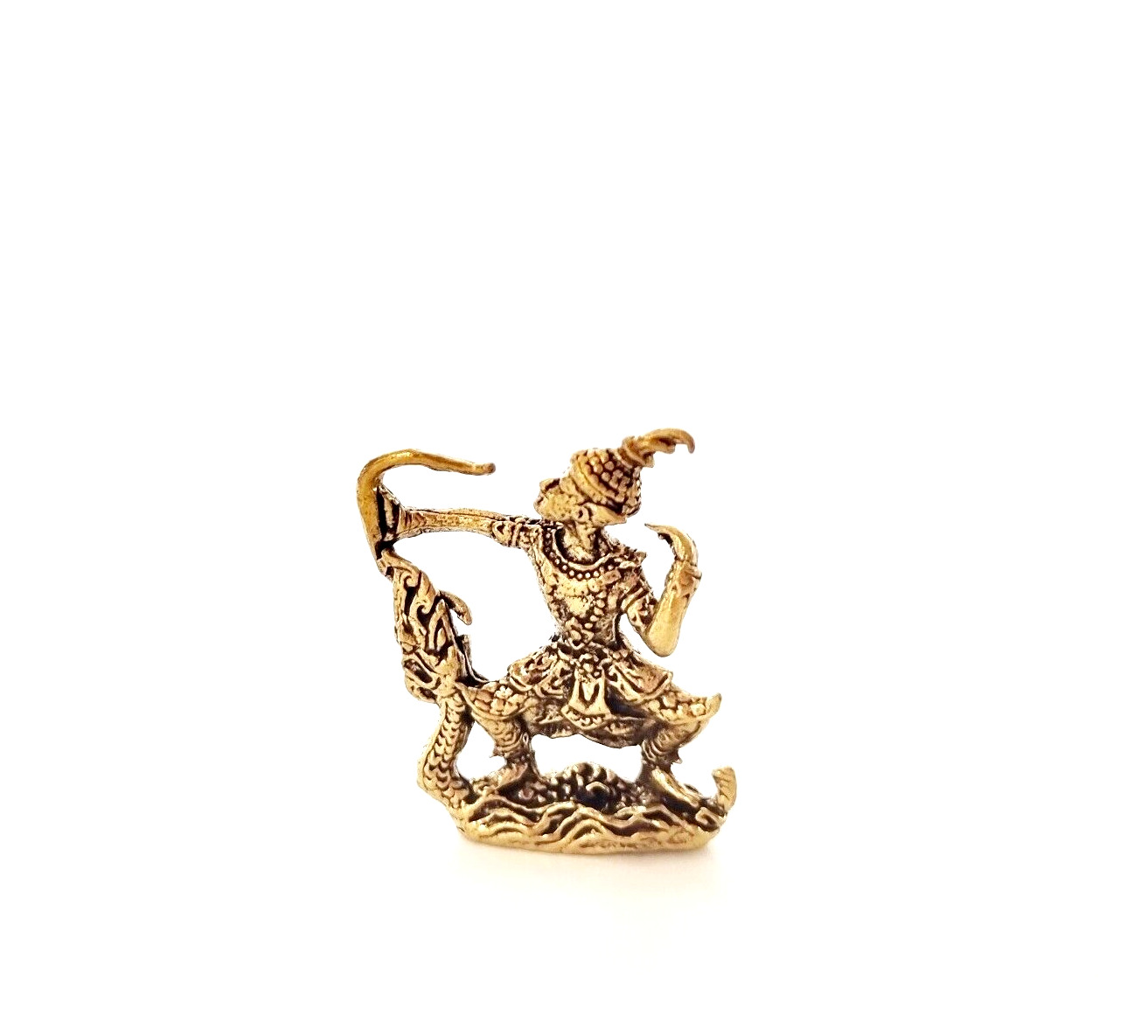 Gold Ramayana Rama Statue Literature Hindu God Vishnu Narayana Avatar Arrow Tiny