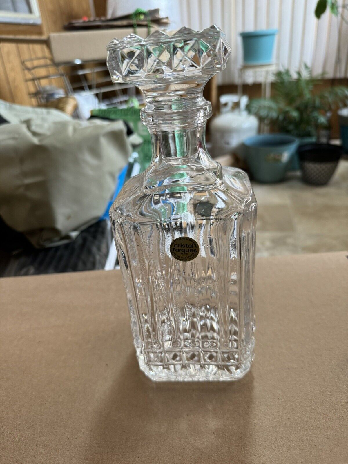 Vintage Cristal D’Arques taille Crystal Decanter Whiskey Decanter Made In France