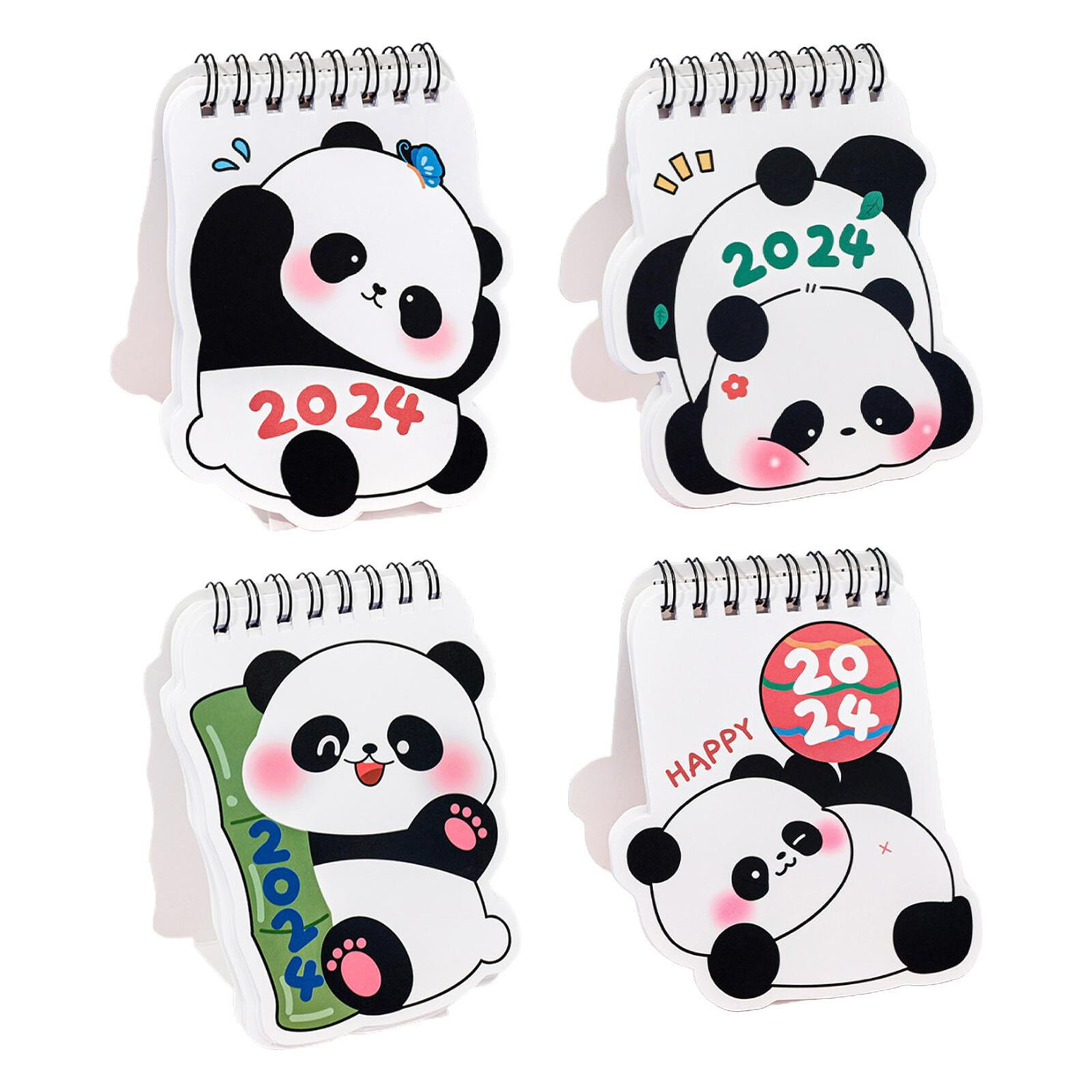 2024 Cartoon Mini Panda Desk Calendar Student Desktop Ornaments