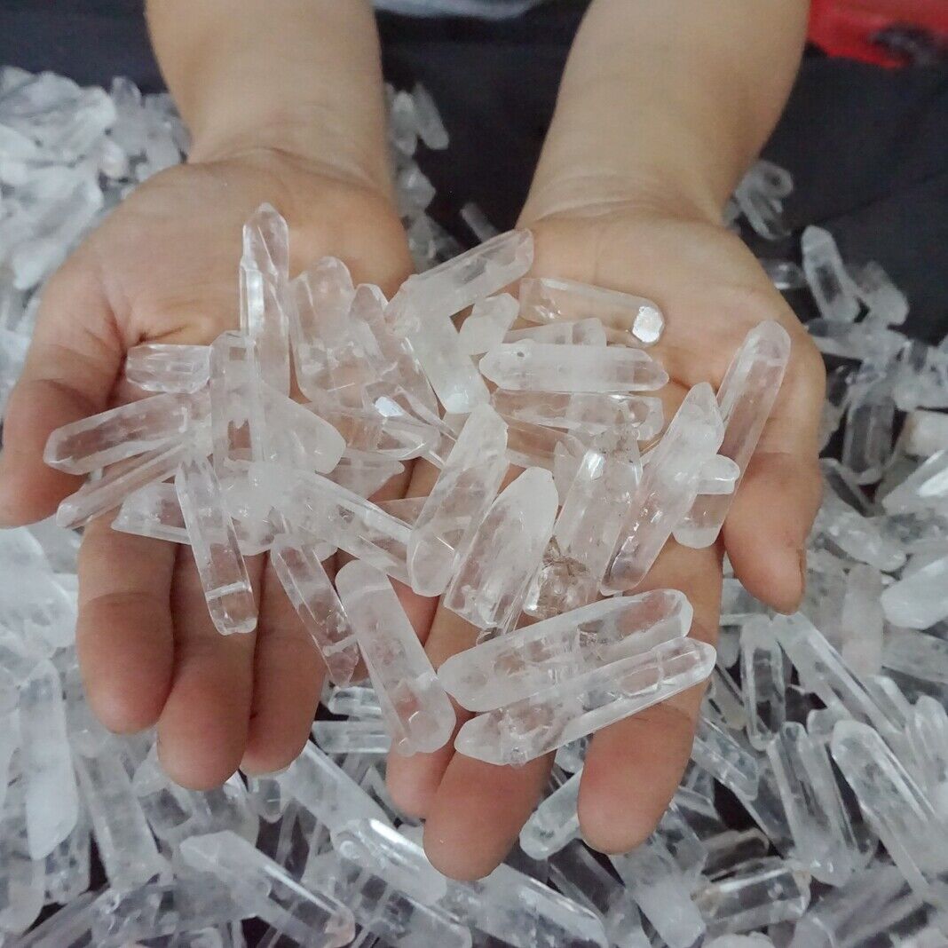 150Pcs Natural Clear Quartz Crystal Points With holes Pendant Necklace Healing
