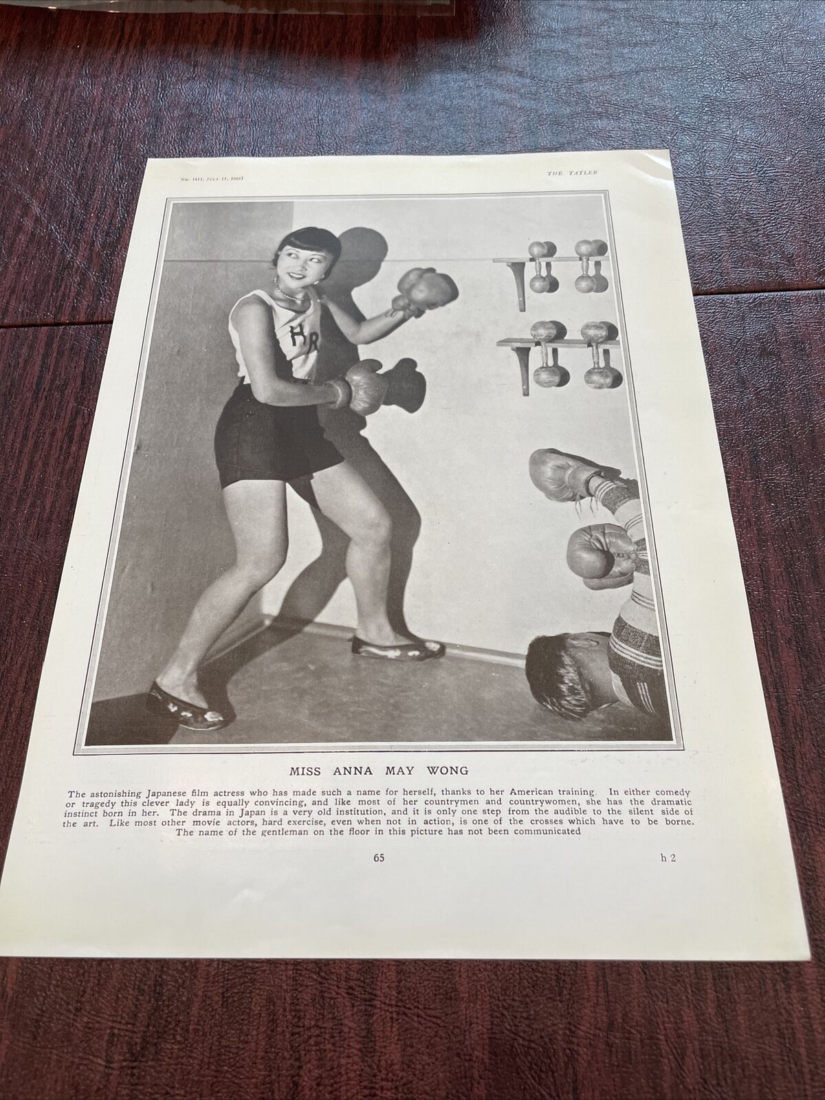 Anna May Wong Actress Boxing Exercise The Tatler 1928