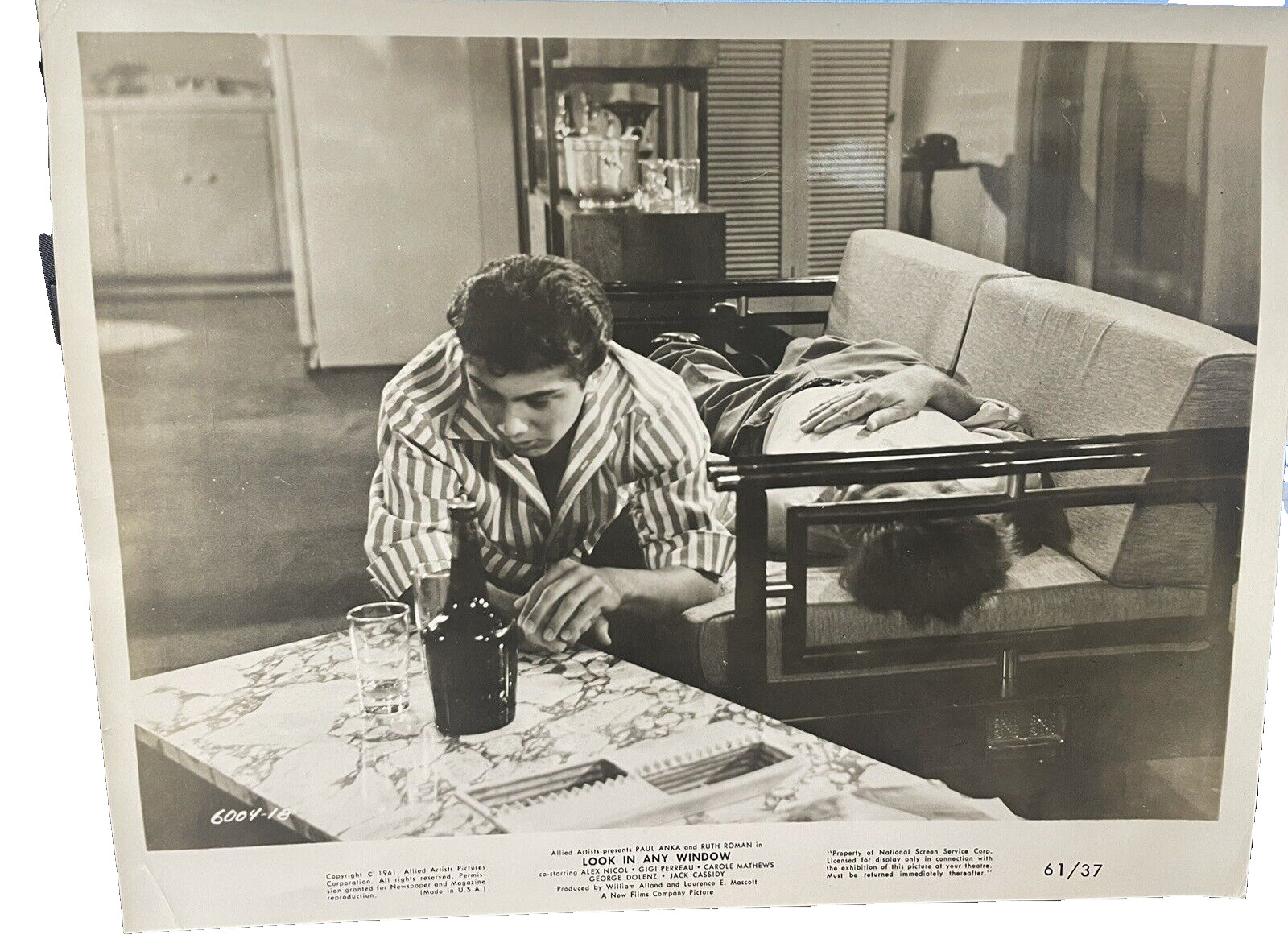 1961 Press Photo Singer Actor Paul Anka stars in Look in any Window Movie