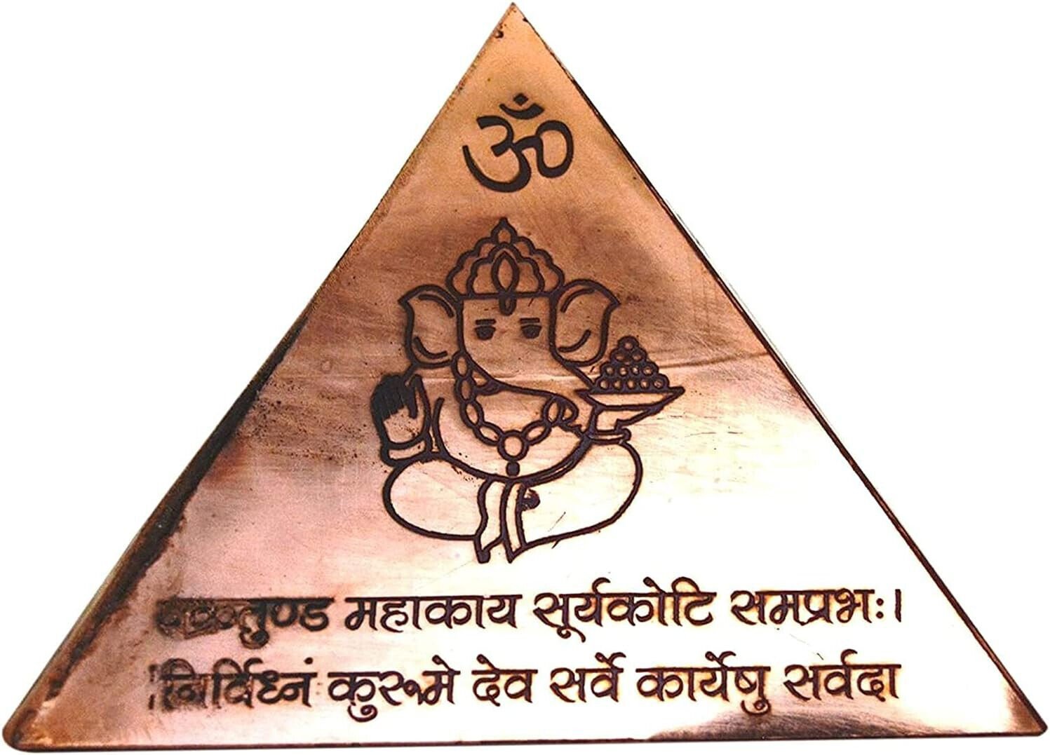 Energize Copper Vastu Pyramid Dosh Nivaran Ganesha Yantra Office & Home Decor