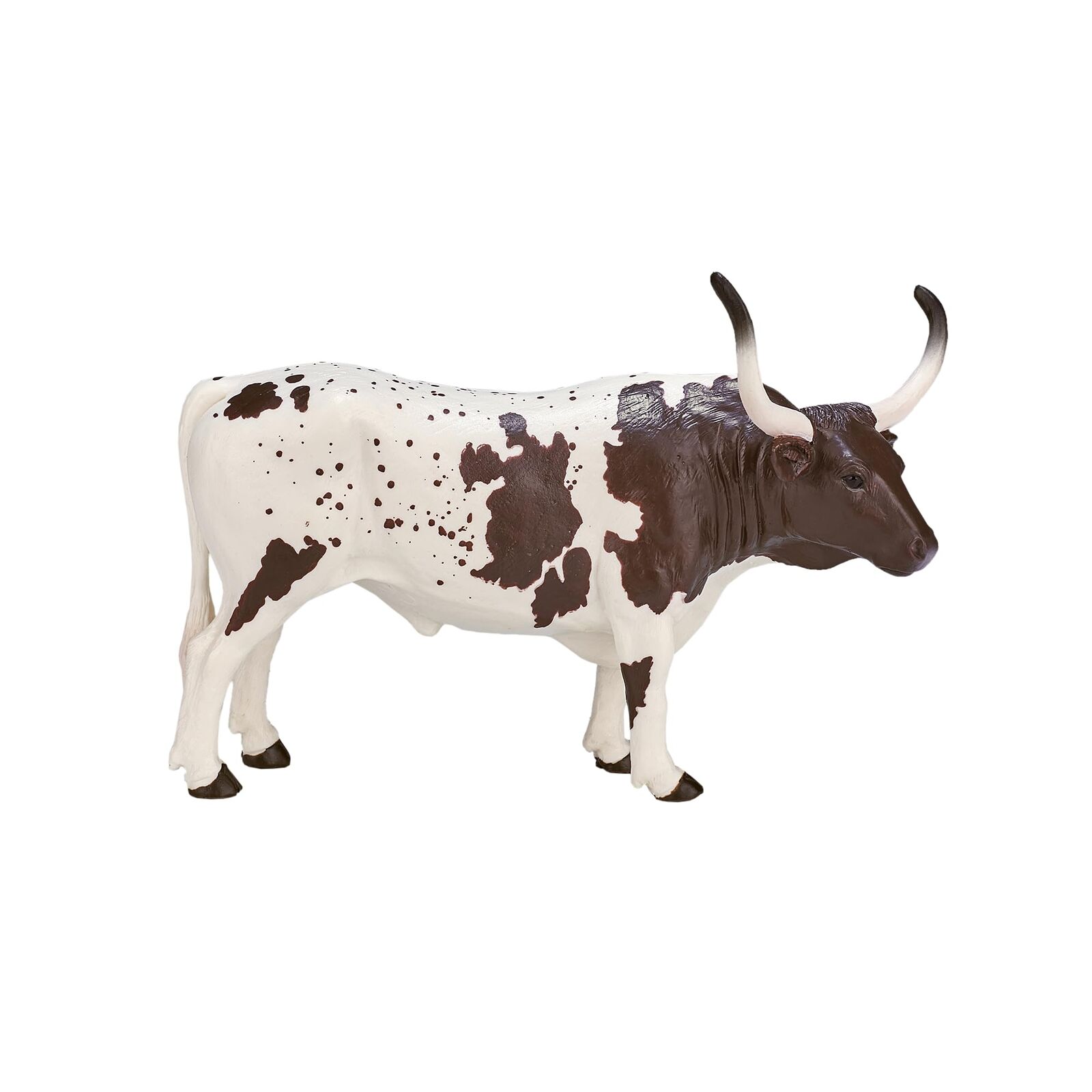 Texas Longhorn Bull Realistic Farm Animal Toy Replica Hand Painted Figurine