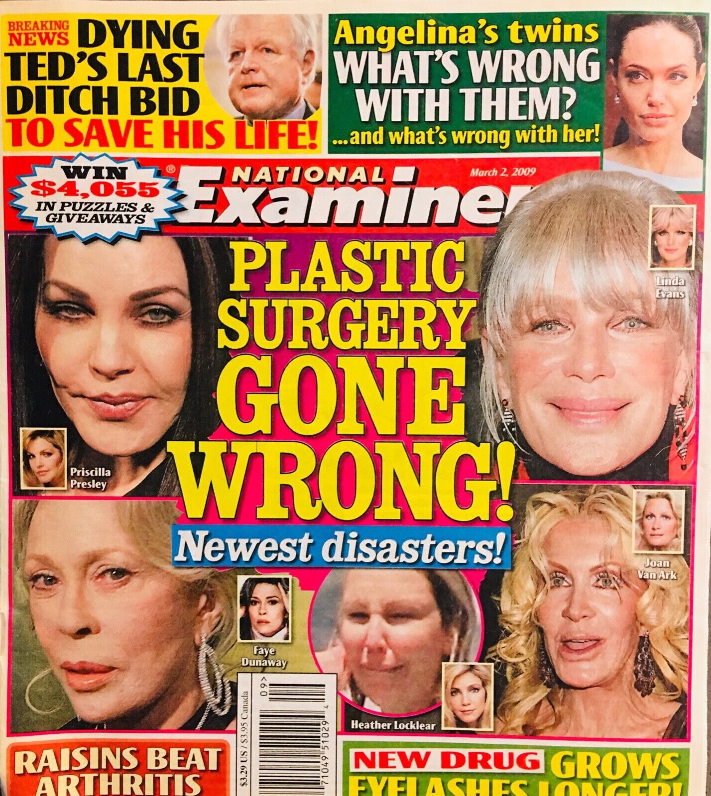 National Examiner March 2nd 2009 Plastic Surgery Gone Wrong