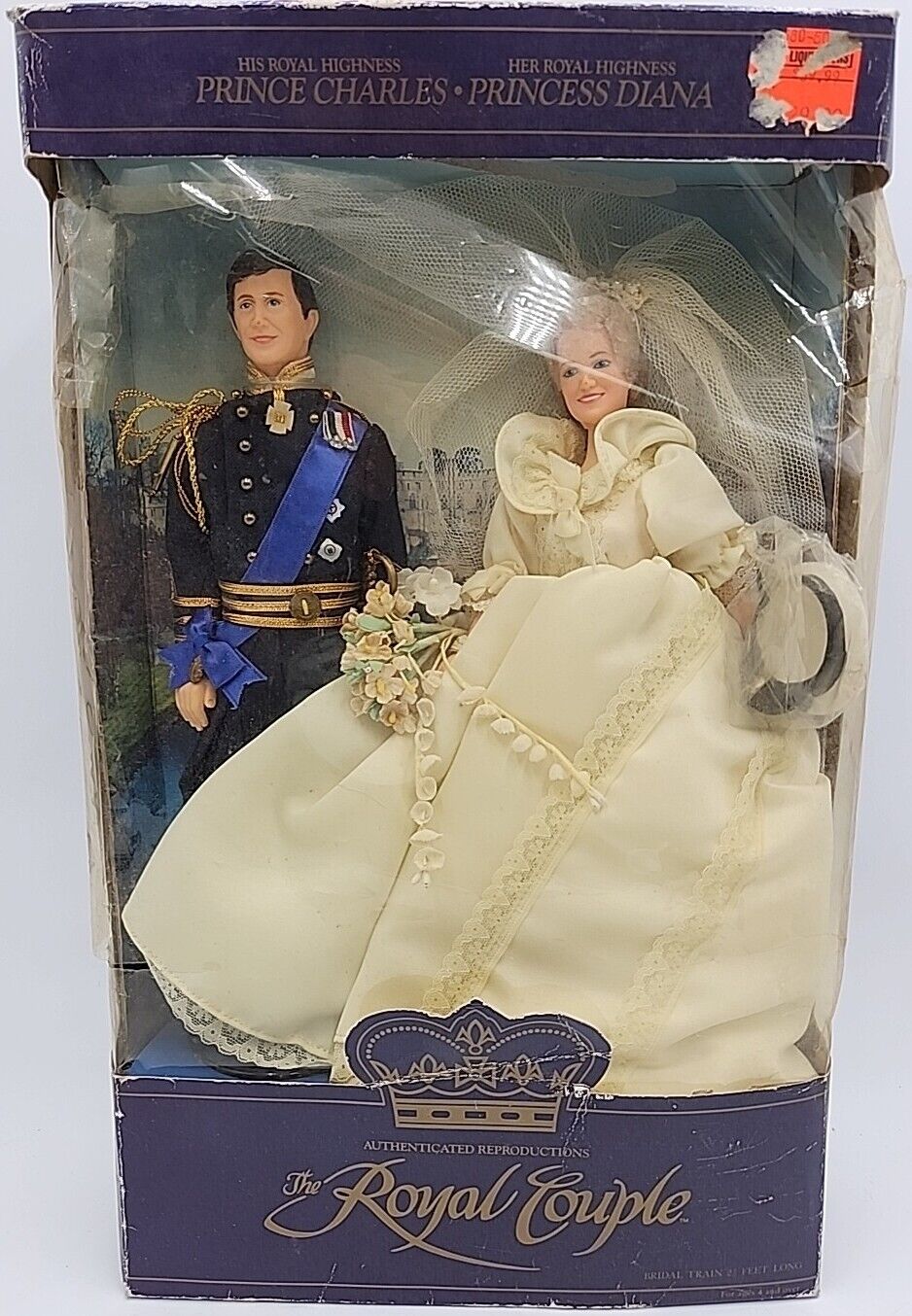 The Royal Couple Prince Charles & Princess Diana Dolls Vintage. DAMAGED PACKAGE