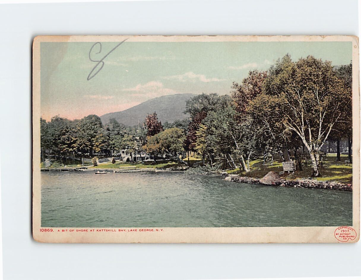 Postcard A Bit of Shore Kattskill Bay Lake George New York USA