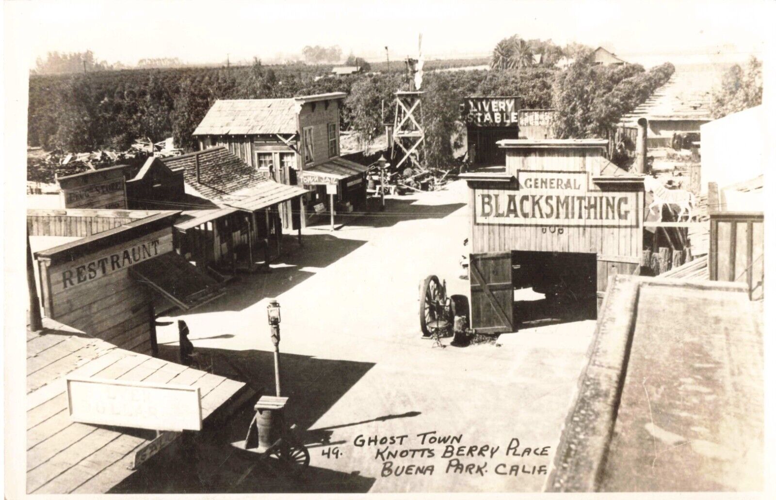 Buena Park CA Knott's Berry Ghost Town Main Street View RPPC Real Photo Postcard