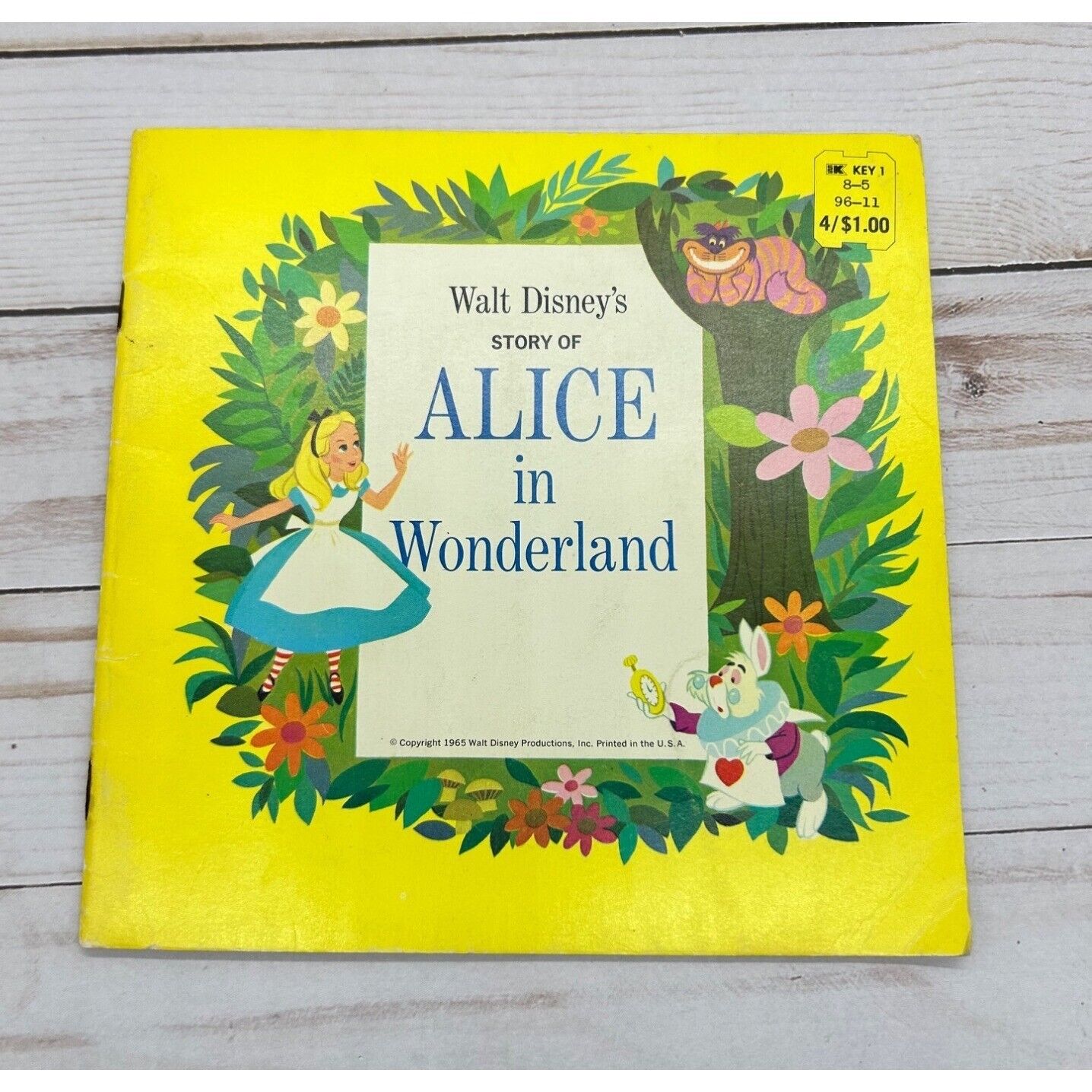 Vintage 1965 Walt Disney's Story of Alice in Wonderland Paperback Golden Press