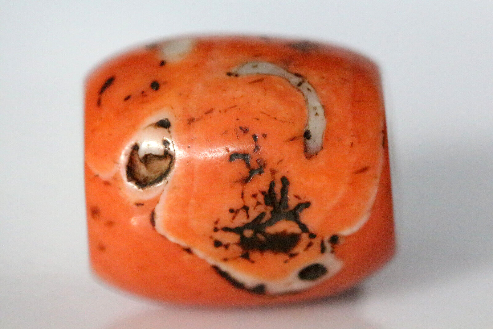 Natural Color, Old Antique Coral Bead. (Undyed) RARE & HUGE, 24 mm 15.9 Grams
