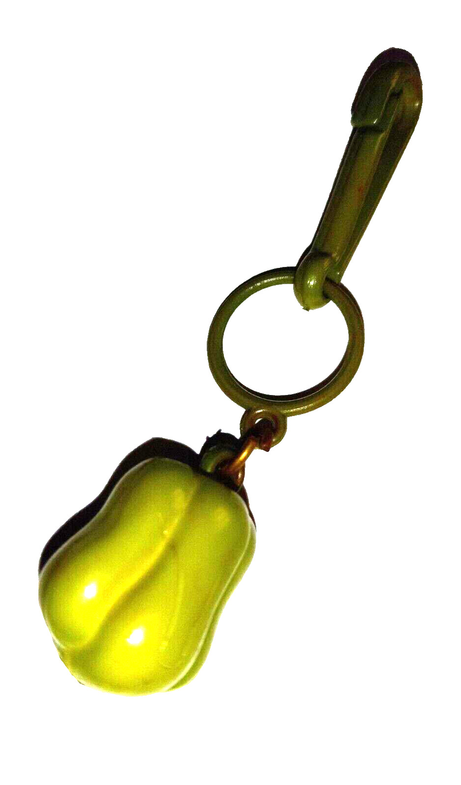 Vintage 1980s Plastic Charm Green Bell Pepper Charms Necklace Clip On Retro