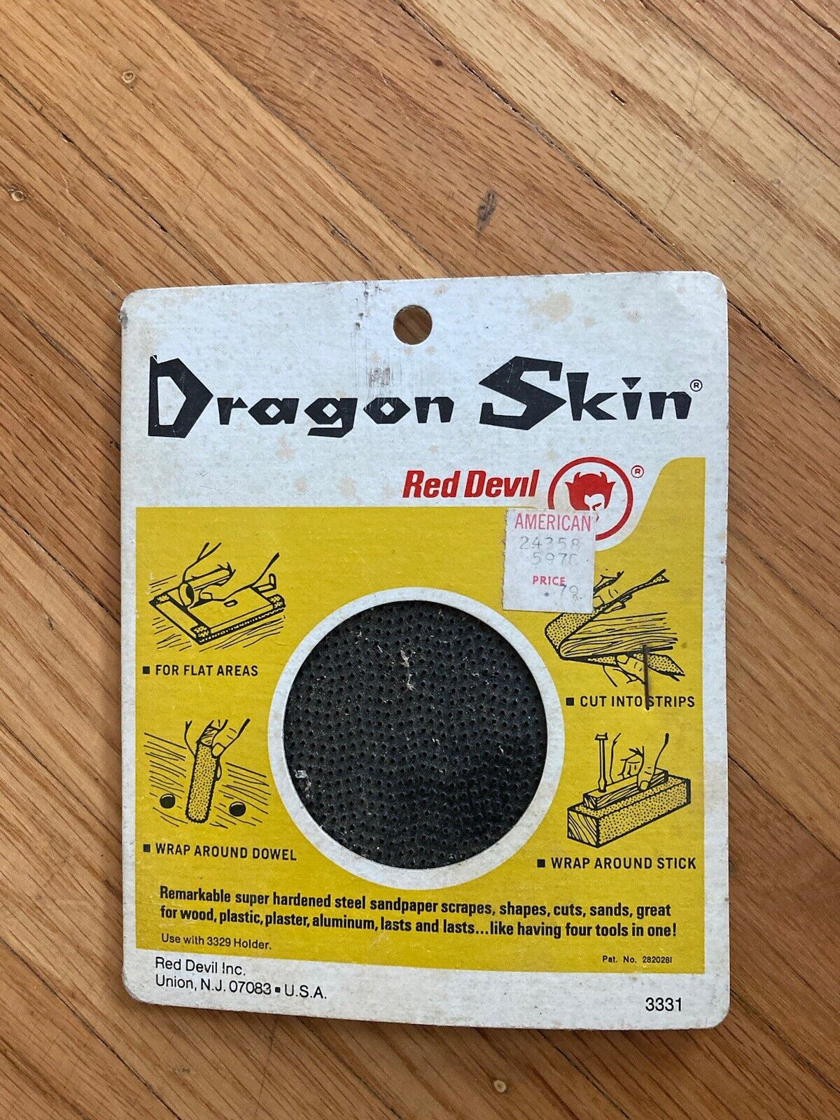 Original Red Devil Advertising Dragon Skin Steel Sandpaper oss nip rare and htf