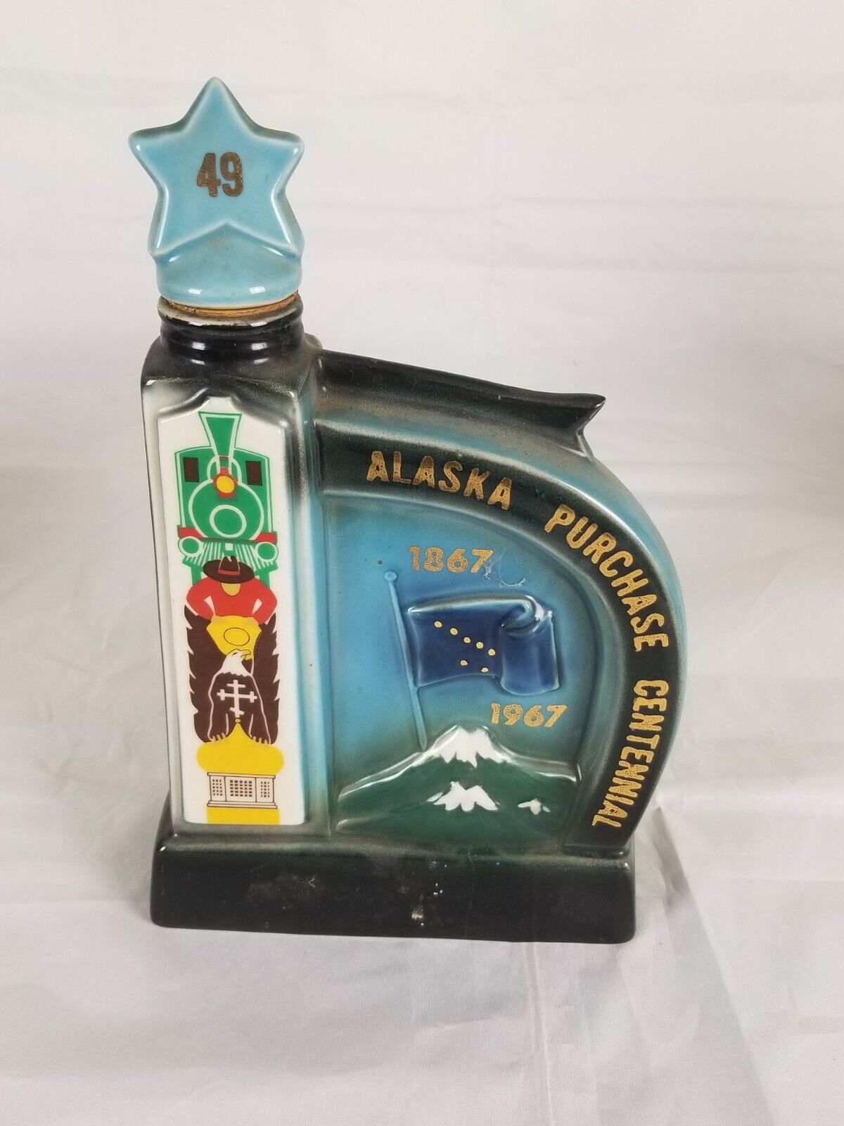 Alaska Purchase Centennial 1867-1967 49th State Whiskey Bottle