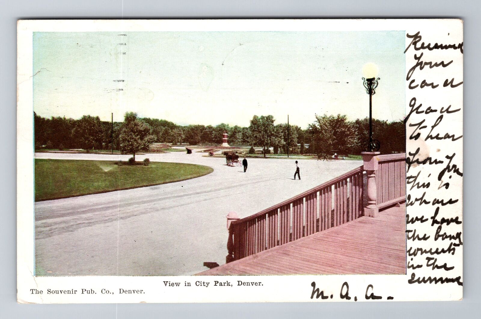 Denver CO-Colorado, View In City Park, Antique, Vintage c1907 Souvenir Postcard