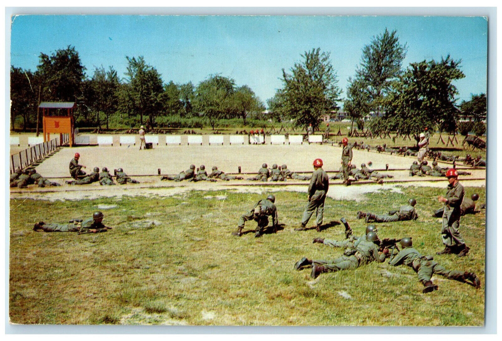 1961 Training Court Located in Training Area with Weapons Fort Dix NJ Postcard