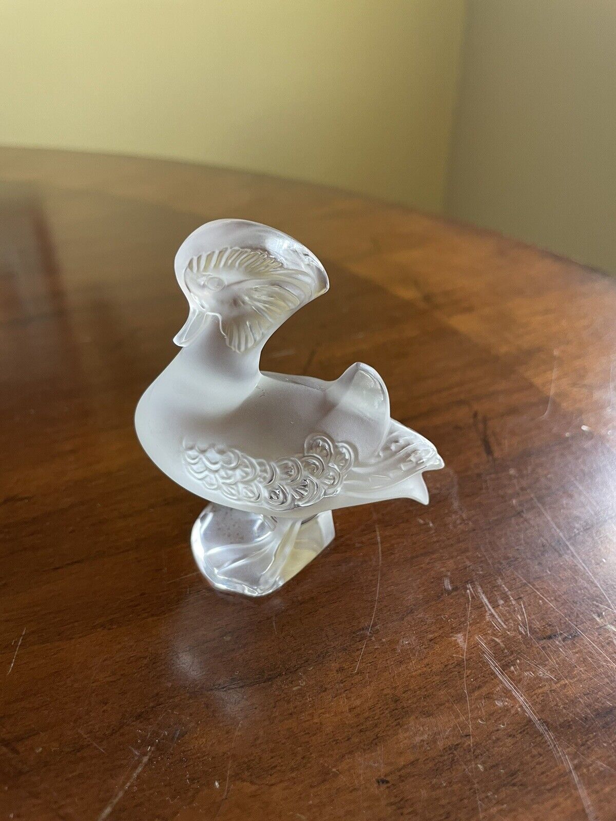 Lalique Crystal France Mandarin Duck Signed Perfect