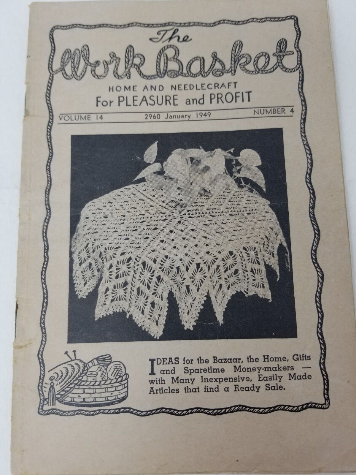 The Work Basket Craft Needlecraft Booklet 1949 Ideas for Home Bazaar 
