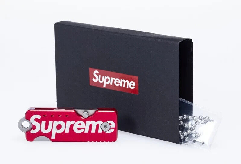 Supreme Red Box Logo Quiet Carry Pocket Knife - Keychain