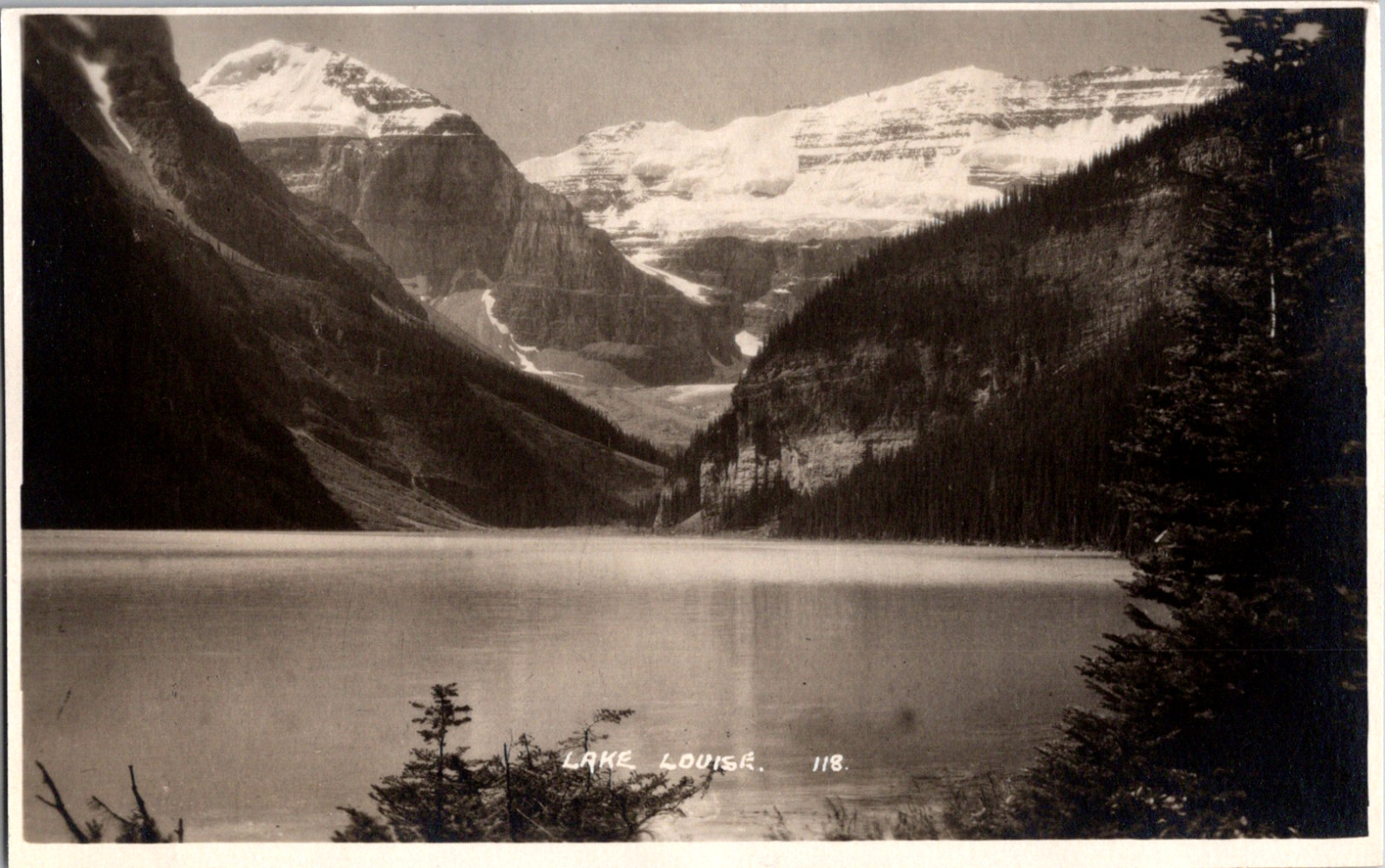 Vintage RPPC Lake Louise Banff National Park Canada Postcard Rockies Glacier 