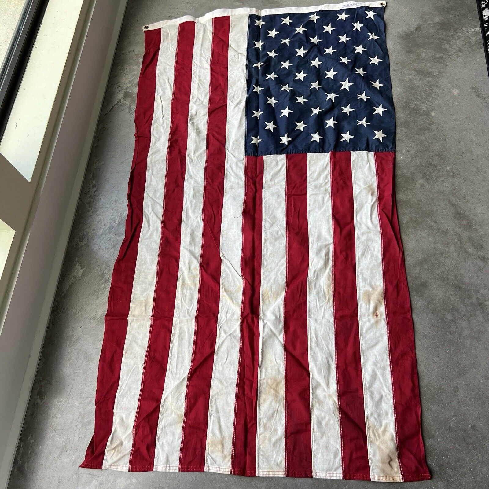 America Vintage 3 X 5 ft Cotton Sewn USA Printed 50 Star American Reliance Flag