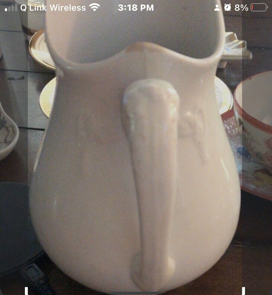 Vintage J & G Meakin Small White Pitcher With Elephant Trunk
