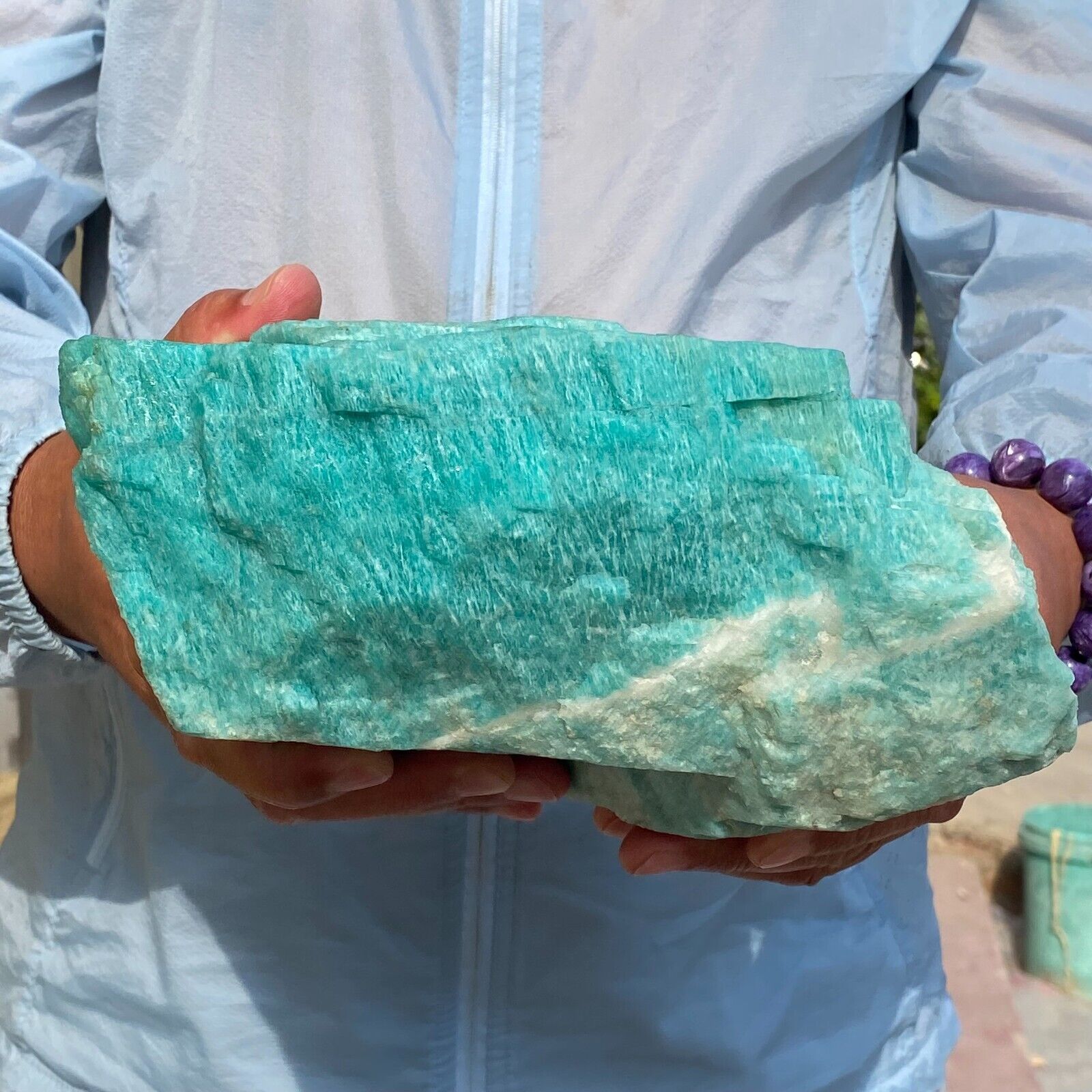11.7LB Large Rough Natural Amazonite Blue Green Quartz Crystal Mineral Specimen