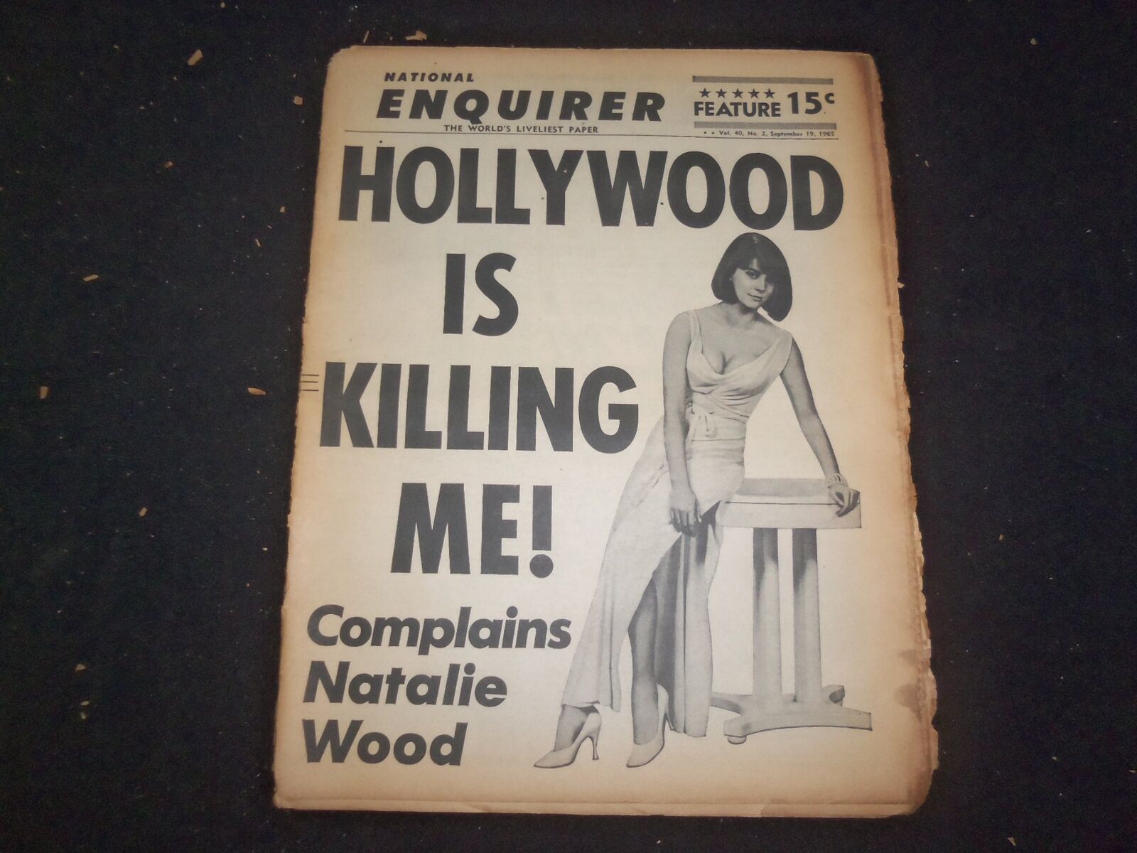 1965 SEP 19 NATIONAL ENQUIRER NEWSPAPER -NATALIE WOOD: HOLLYWOOD KILLS - NP 7394