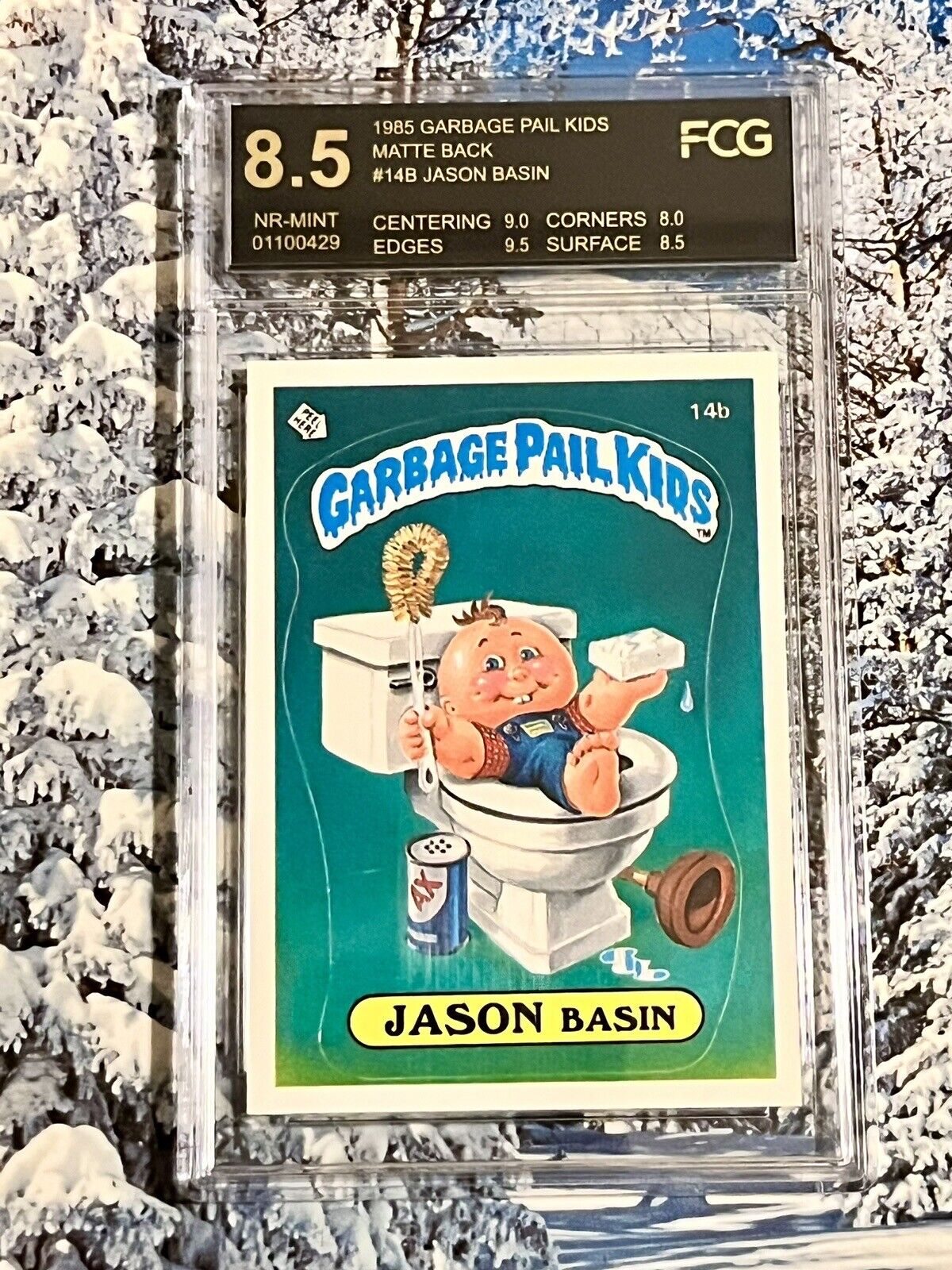 1985 Garbage Pail Kids Matte Back Jason Basin #14B FCG 8.5 NR-MINT (SB)