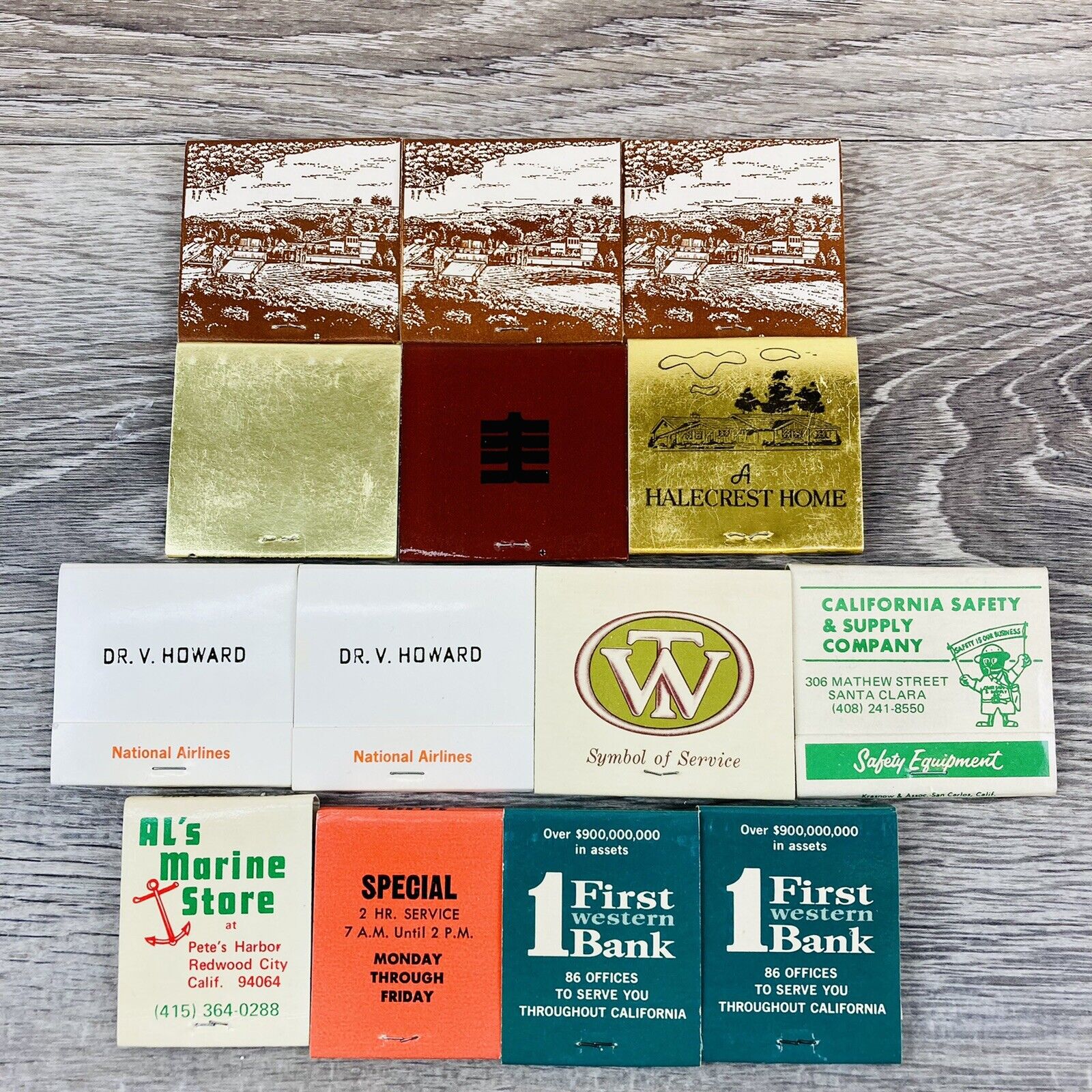 Vintage Business and Bank Matchbook Collection Lot Of 10