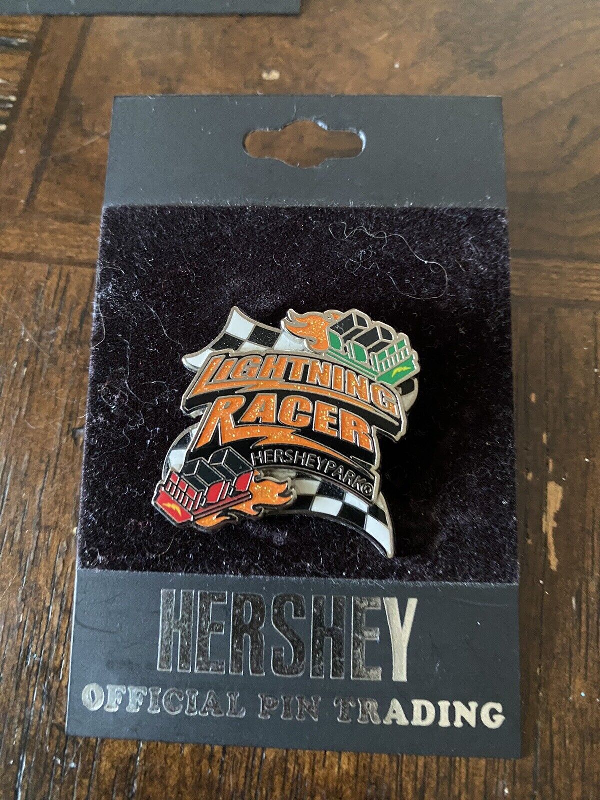 Hershey Park Lightning Racer Pin ￼New On Card
