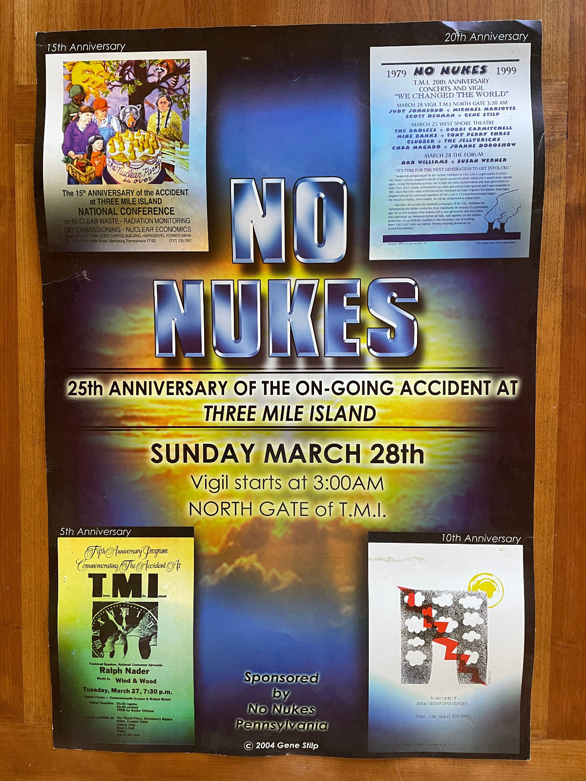 20th Anniversary No Nukes Vigil at Three Mile Island poster 