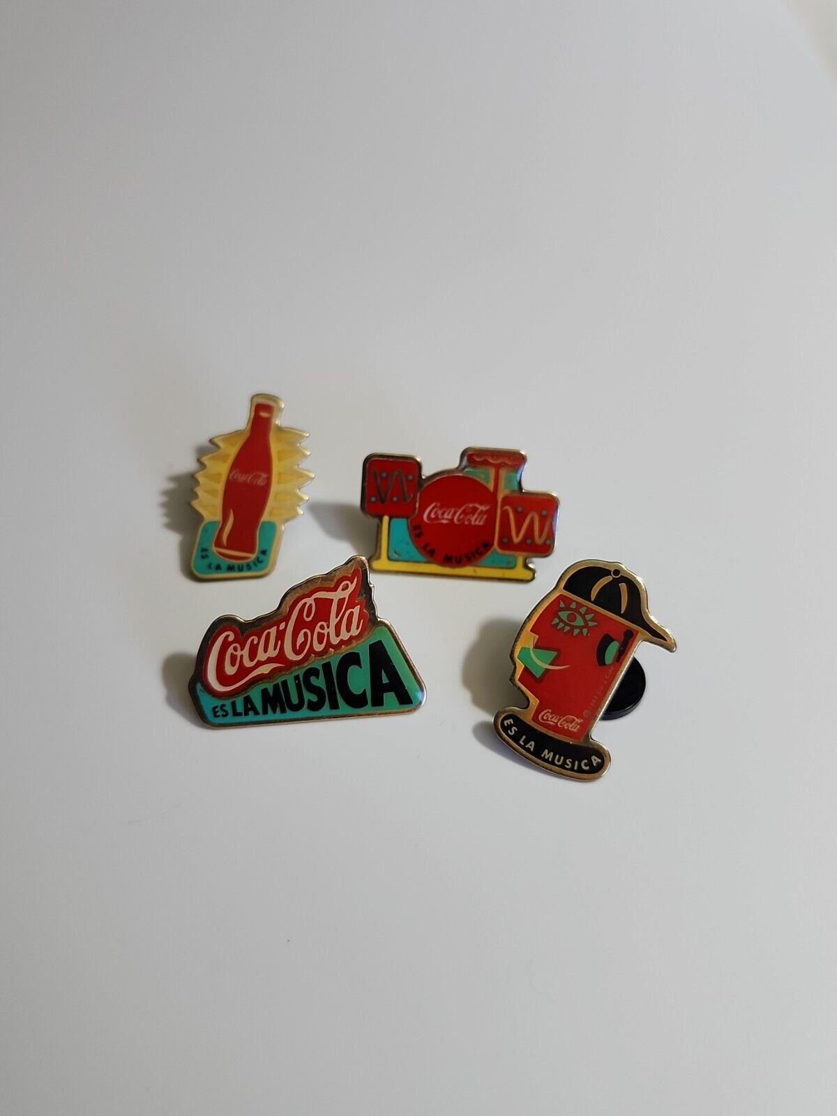 Coca-Cola is La Musica Collectible Lapel Pin Lot Of 4 Coke Soda Pop Advertising