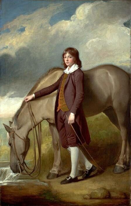 Art Oil painting George-Romney-John-Walter-Tempest-with-a-Horse landscape
