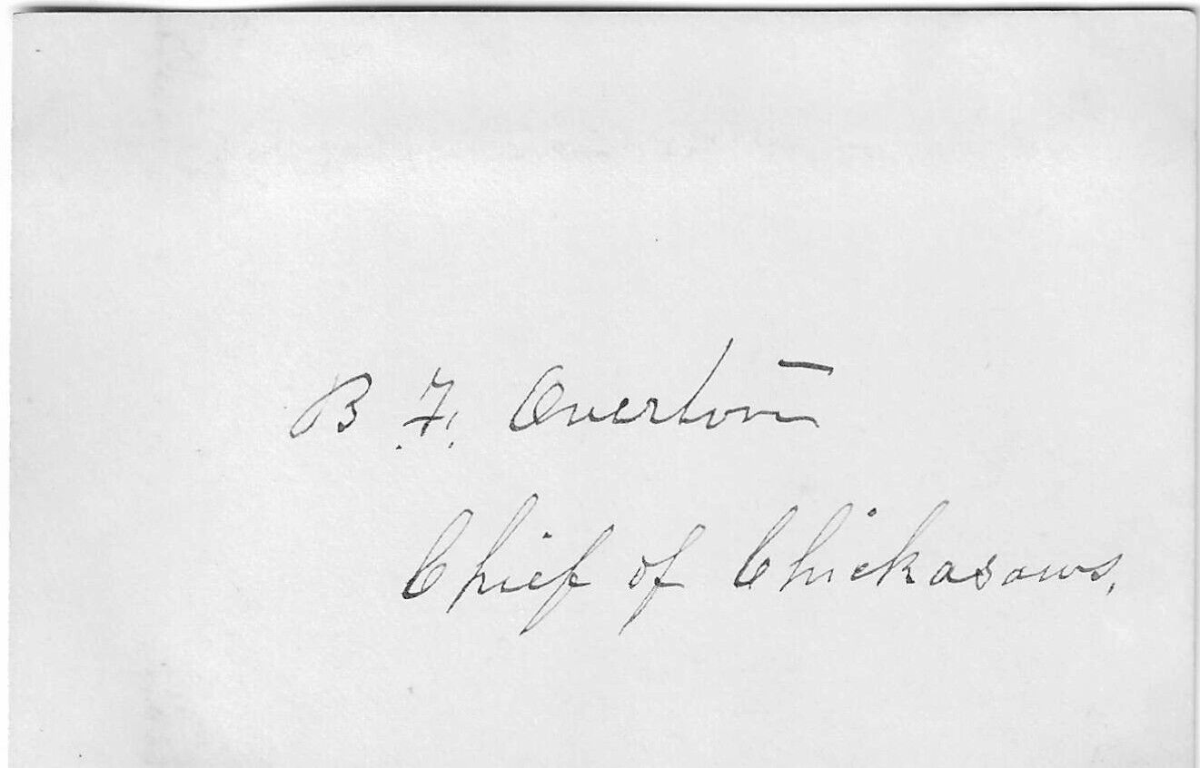 No Non-Sense Chief And Governor Of Chickasaws Overton Autographed Card