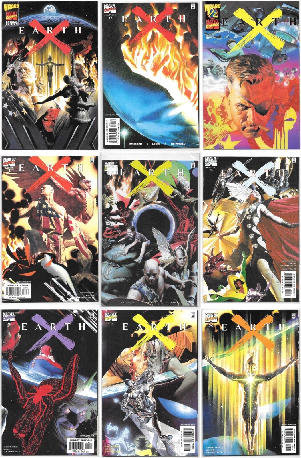 Earth X #1-12 #0 Special #1/2 & Variant Complete Set Marvel Comics Shalla Surfer