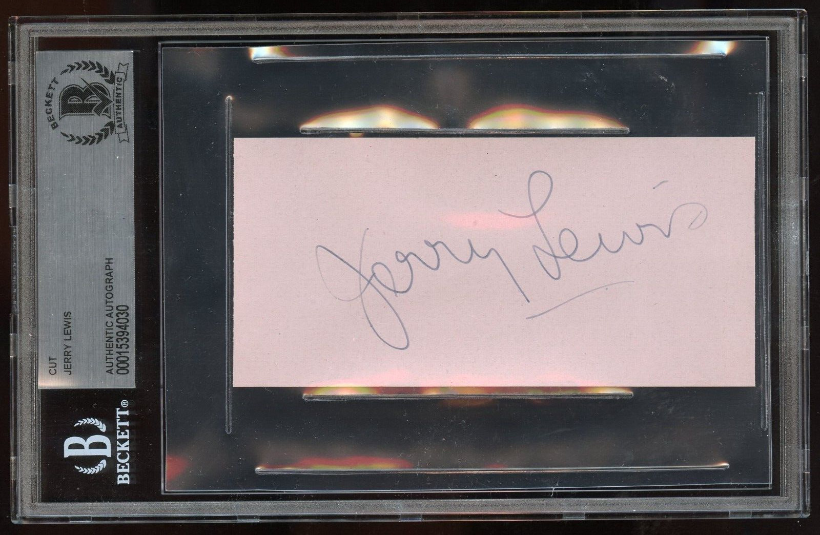 Jerry Lewis signed autograph 2x5 cut American Actor Singer Comedian BAS Slabbed