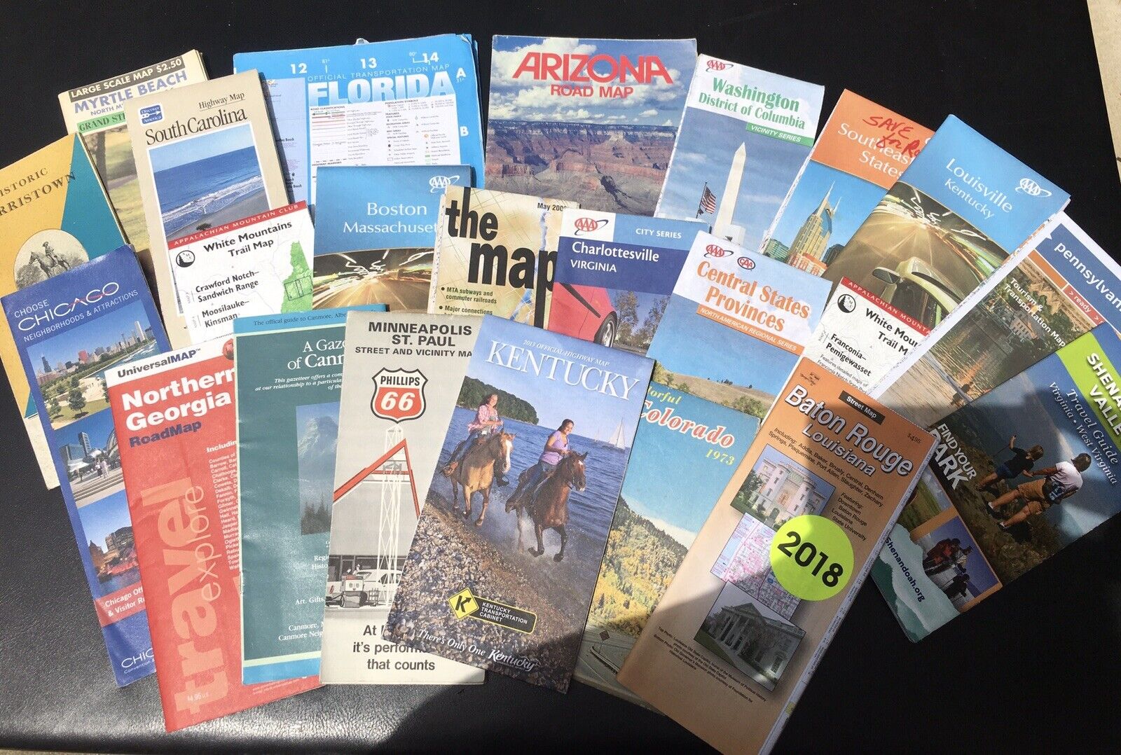 Lot of 17 - Various Vintage State Old Road Maps - Group 6