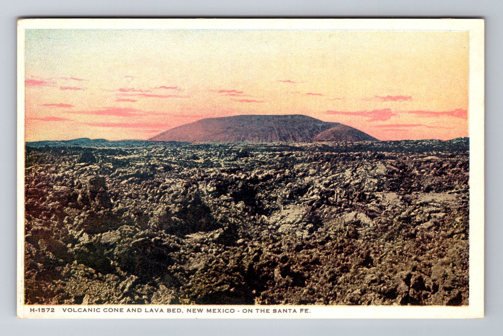 Santa Fe NM-New Mexico, Aerial Volcanic Cone, Antique, Vintage Souvenir Postcard