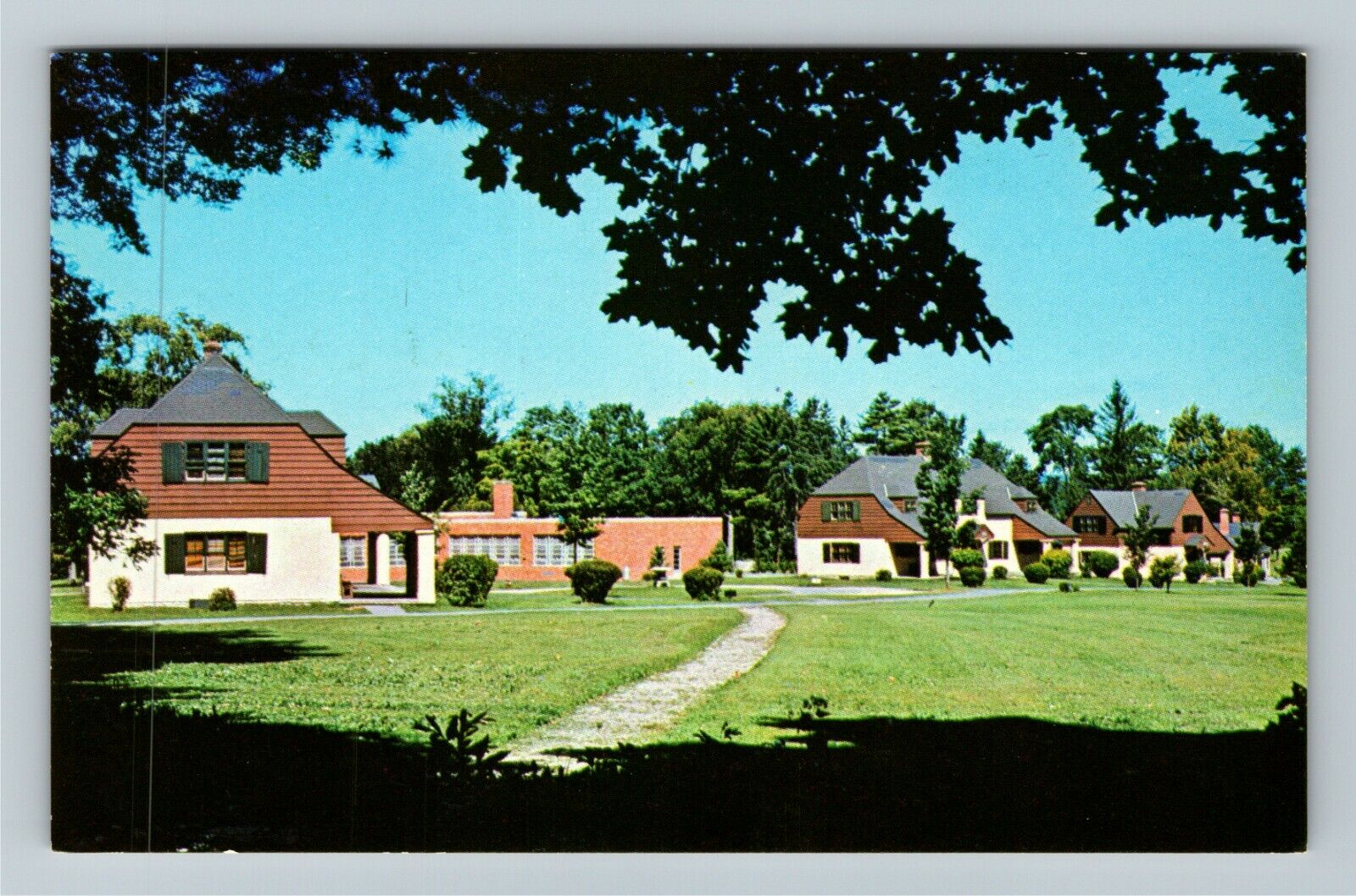 Lenox MA-Massachusetts Cranwell School Cottage Dorms Jesuits Vintage Postcard