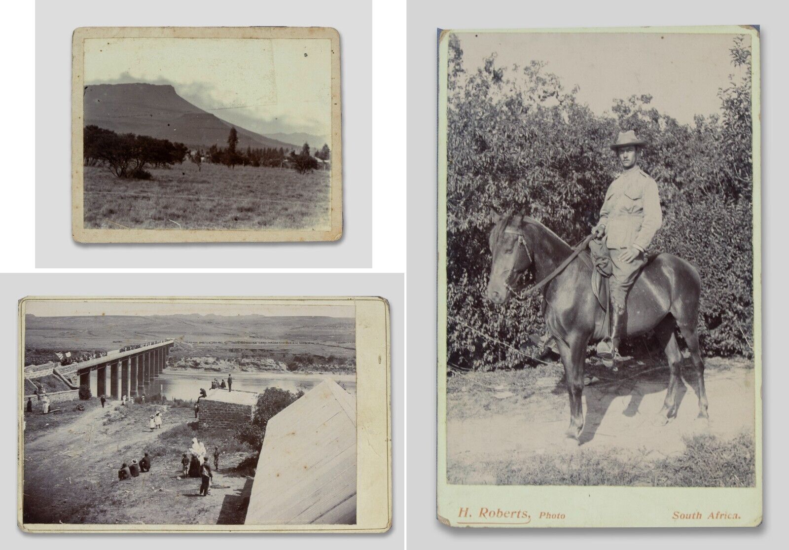 c1900 SOUTH AFRICA Boer war three mounted 'cabinet card' style photographs