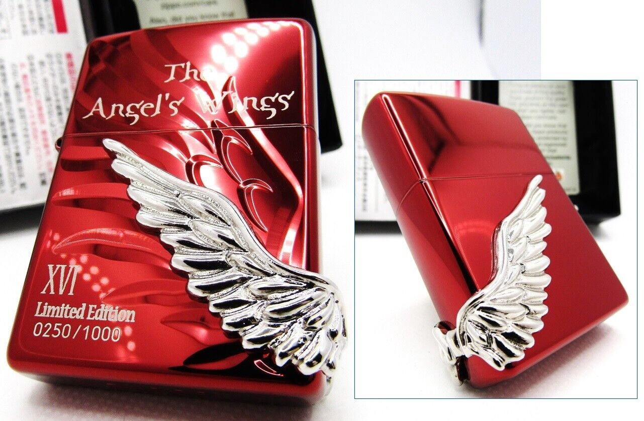 Angel's Wings 3 Sides Metal Red Ion Limited 0250/1000 Zippo 2015 MIB Rare