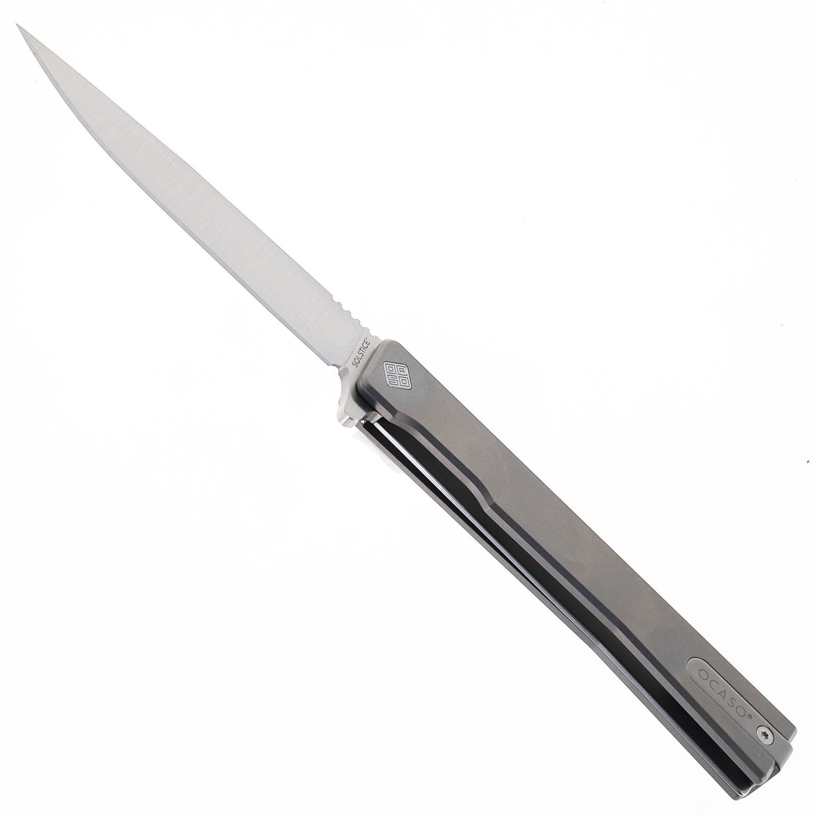 Ocaso The Solstice Folding Knife Gray Titanium Handle S35VN Straight OCASO-10CTS