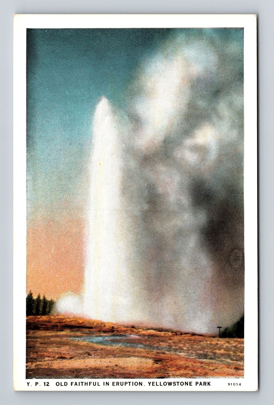 Yellowstone National Park, Old Faithful Eruption Series # YP 12 Vintage Postcard